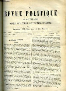 LA REVUE POLITIQUE ET LITTERAIRE 3e ANNEE - 1er SEMESTRE N°15 - LA PHILOSOPHIE DU LANGAGE D'APRES DARWIN III PAR MAX MULLER, IMPRESSIONS DE VOYAGE - UNE PROMENADE AUTOUR DU MONDE II PAR L. Q., LES PROCES AU MOYEN AGE - LES FRAIS DE JUSTICE AU XIVe SIECLE