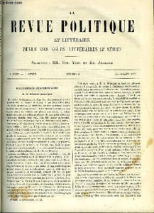 LA REVUE POLITIQUE ET LITTERAIRE 5e ANNEE - 1er SEMESTRE N°2 - PHILOSOPHES CONTEMPORAINES - M. DE REMUSAT PAR CH. LEVEQUE, LES ANACHRONISMES DE SHAKESPEARE PAR PAUL STAPFER, LES LETTRES SOUS LE SECOND EMPIRE PAR TAXILE DELORD, BULLETIN GEOGRAPHIQUE