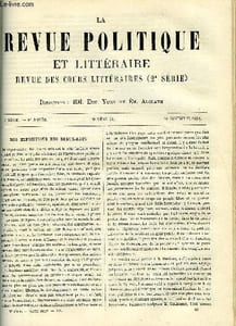 LA REVUE POLITIQUE ET LITTERAIRE 8e ANNEE - 1er SEMESTRE N°22 - NOS EXPOSITIONS DES BEAUX-ARTS PAR CHARLES BIGOT, LE CHAUVISME DANS L'ERUDITION ANGLAISE PAR J. TESSIER, ORIGINES DU THEATRE ENFRANCE PAR JAMES DE ROTHSCHILD,L'HISTOIRE EN PROVINCE PAR G DE N