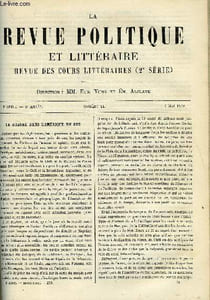 LA REVUE POLITIQUE ET LITTERAIRE 8e ANNEE - 2e SEMESTRE N°44 - LA GUERRE DANS L'AMERIQUE DU SUD PAR C. DE VARIGNY, MME DE LA FAYETTE PAR FELIX HEMON, ETUDES ARYENNES ET SEMITIQUES PAR MAURICE VERNES