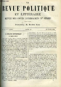 LA REVUE POLITIQUE ET LITTERAIRE 9e ANNEE - 2e SEMESTRE N°34 - LE THEATRE DE M. LABICHE PAR A. CARTAULT, UNE FANTAISIE ALLEMANDE, MICHEL SERVET PAR O. DOUEN, ETUDES SUR L'AFRIQUE PAR PAUL GAFFAREL