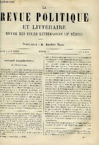 LA REVUE POLITIQUE ET LITTERAIRE 9e ANNEE - 2e SEMESTRE N°50 - M. CUVILLIER-FLEURY PAR A. CARTAULT, LE MINISTERE D'ARGENSON PAR ALBERT SOREL, LE DROIT DE PROPRIETE A SPARTE PAR FUSTEL DE COULANGES, QUESTIONS D'ENSEIGNEMENT PAR ALFRED FOUILLEE