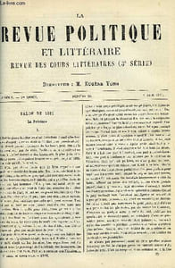 LA REVUE POLITIQUE ET LITTERAIRE 1er ANNEE - 1er SEMESTRE N°23 - LA PEINTURE EN 1881 PAR CHARLES BIGOT, LES ETATS GENERAUX SOUS LOUIS XIII PAR EMILE DESCHANEL, FRANCOIS DEL SARTE PAR ANGELIQUE ARNAUD, MA PREMIERE PAIRE DE BOTTES PAR G. DE CHERVILLE