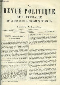 LA REVUE POLITIQUE ET LITTERAIRE 1er ANNEE - 2e SEMESTRE N°26 - VICTOR CHERBULIEZ PAR LOUIS DUCROS, L'INSTITUTION SAINTE-CATHERINE PAR ABRAHAM DREYFUS, UN NOUVEAU ROMAN DE M. SACHER-MASOCH PAR ARVEDE BARINE