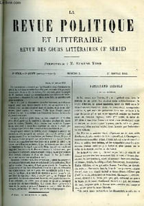LA REVUE POLITIQUE ET LITTERAIRE 2e ANNEE - 1er SEMESTRE N°3 - FERDINAND HEROLD PAR BERTHELOT, LA JEUNESSE DE ROYER-COLLARD PAR VILLEMAIN, LORD FERGUS PARS EUGENE MOUTON, HAITI PAR LEO QUESNEL, CHARLES BLANC PAR ARTHUR BAIGNERES