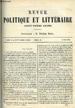 LA REVUE POLITIQUE ET LITTERAIRE 4e ANNEE - 1er SEMESTRE N°20 - VIE ET OEUVRES DE M. LABOULAYE PAR JACQUES FLACH, LA BANDE MICHELOU PAR ALBERT ...