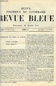 LA REVUE POLITIQUE ET LITTERAIRE 6e ANNEE - 1er SEMESTRE N°23 - LA DECLARATION DES DROITS ET L'ETRE SUPREME PAR GUSTAVE D'EICHTHAL, GASTON PARIS PAR JULES LEMAITRE, SECONDES NOCES PAR LEON BARRACAND, LA QUESTION COLONIALE PAR BERARD-VARAGNAC