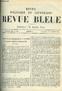LA REVUE POLITIQUE ET LITTERAIRE 6e ANNEE - 2e SEMESTRE N°5 - ORIGINE DES EXPOSITIONS FRANCAISES DE L'INDUSTRIE PAR G. DEPPING, MA VOCATION CHAPITRE IX PAR FERDINAND FABRE, HENRY FOUQUIER PAR JULES LEMAITRE