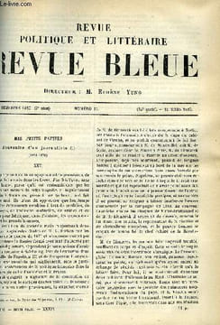 LA REVUE POLITIQUE ET LITTERAIRE 7e ANNEE - 1er SEMESTRE N°11 - SOUVENIRS D'UN JOURNALISTE CHAPITRE XXV PAR HECTOR PESSARD, LE COMITE DES TRAVAUX ...