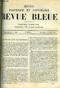 LA REVUE POLITIQUE ET LITTERAIRE 8e ANNEE - 1er SEMESTRE N°15 - LA MARINE MILITAIRE DE L'ALLEMAGNE PAR CHARLES GRAD, LE COCHER PLANTEAU PAR BERTHOUS-LAFARGUE, L'AMIRAL COURBERT ET LA CHINE, TOLSTOI HISTORIEN PAR ALBERT SOREL, L'ECOLE DES CHARTES