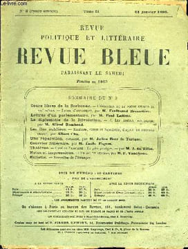 LA REVUE POLITIQUE ET LITTERAIRE - REVUE BLEUE TOME 51 - SEMESTRE 1 N°3 - Cours libres de la Sorbonne. — L'évolution de la poésie lyrique au XIXe ...
