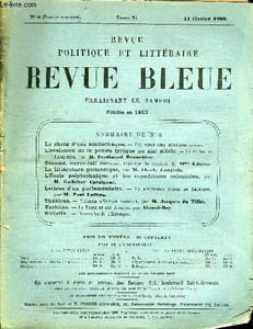 LA REVUE POLITIQUE ET LITTERAIRE TOME 51 - SEMESTRE 1 N°6 - Le choix d’une bibliothèque. — Les vingt-cinq meilleurs livres. L’évolution de la poésie lyrique au xixe siècle. — La poésie de Lamartine, par M. Ferdinand Brunetière.Sésame, ouvre-toi!