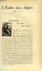 "L'ECHO DES ALPES - PUBLICATION DES SECTIONS ROMANDES DU CLUB ALPIN SUISSE N&deg;3 - PROMENADE AU PAYS DU TRIENT PAR O. NICOLLIER, LES GUIDES ET LES ...