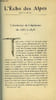 L'ECHO DES ALPES - PUBLICATION DES SECTIONS ROMANDES DU CLUB ALPIN SUISSE N&deg;11 - L'EVOLUTION DE L'ALPINISME DE 1865 A 1878 PAR L. SPIRO, PHILIPPE ...