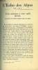 L'ECHO DES ALPES - PUBLICATION DES SECTIONS ROMANDES DU CLUB ALPIN SUISSE N&deg;7 - TROIS SEMAINES A TROIS MILLE METRES PAR LE Dr M. ROCH, CHRONIQUE DES ...
