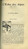 L'ECHO DES ALPES - PUBLICATION DES SECTIONS ROMANDES DU CLUB ALPIN SUISSE N&deg;11 - LA CABANE ALPINE PAR L. SPIRO, DOCTEUR J. COAZ PAR A. BERNOUD. SPIRO ...