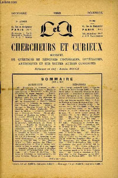 L'INTERMEDIAIRE DES CHERCHEURS ET CURIEUX N° 33 - QUESTIONS 529 : Dicton sur les baleanes. — 530 : Ouvrageë sur Anne de Russie. — Destin de deux ...
