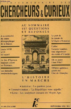 L'INTERMEDIAIRE DES CHERCHEURS ET CURIEUX N° 493 - L'Afrique, berceau de F humanité. Le songe de Sominide. Identification de la Vénus de Milo. Statues ...