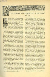 LE MONDE MODERNE TOME 22 - LES FEMMES FRANCAISES ET L'EXOTISME