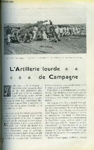 LE MONDE MODERNE TOME 24 - L'ARTILLERIE LOURDE DE CAMPAGNE