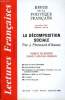 LECTURES FRANCAISES N° 353 - LA DECOMPOSITION SOCIALE PAR J. PLONCARD D'ASSAC, POINTS DE REPERE DANS L'AFFAIRE ROQUES, APPEL EN FAVEUR DE PRESENT, ...