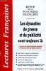 "LECTURES FRANCAISES N° 471-472 - LES DYNASTIES DE PRESSE ET DE PUBLICITE SONT TOUJOURS LA, L'AGE D'OR DES ANNEES NOIRES, MARCEL PAUL, LE ""PARRAIN"" ...