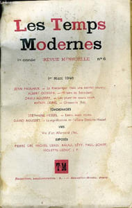 LES TEMPS MODERNES N° 6 - JEAN PAULHAN. — La Rhétorique était une sociétésecrèteALBERT OLLIVIER. — Miroirs de Saint-Just.DAVID ROUSSET. — Les jours de notre mort (premier fragment)MICHEL LEIRIS. — Dimanche (fin)TÉMOIGNAGES