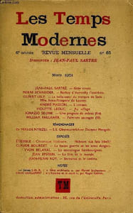 LES TEMPS MODERNES N° 65 - JEAN-PAUL SARTRE. — Gide vivantPIERRE SCHNEIDER. — Barbey d’Aurevilly l’extrême. GILBERT LELY. — La belle-sœur du marquis de Sade :Mlle Anne-Prospère de LaunayANDRÉ MASSON. - L’instant.VIOLETTE LEDUC.