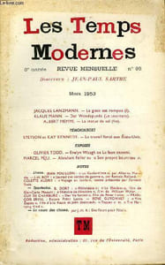 LES TEMPS MODERNES N° 88 - JACQUES LANZMANN. — La glace est rompue (I)KLAUS MANN. — Der Wendepunkt (Le tournant)ALBERT MEMMI. - La statue de sel (fin).TÉMOIGNAGESSTETSON et KAY KENNEDY. - Le travail forcé aux États-UnisEXPOSÉS