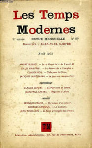 LES TEMPS MODERNES N° 89 - ANDRÉ BLUMEL. — Le « décret-loi » du 9 avril 40GILLES MARTINET. — Le dossier du « Complot »CLAUDE ROY. — Clefs pour la Chine.JACQUES LANZMANN. — La glace est rompue (fin)DISCUSSIONSCLAUDE LEFORT.