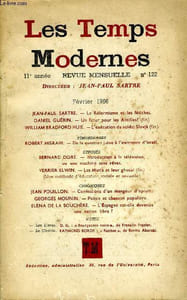 LES TEMPS MODERNES N° 122 - JEAN-PAUL SARTRE. — Le Réformisme et les fétiches. DANIEL GUÉRIN. — Un futur pour les Antilles? (fin).WILLIAM BRADFORD HUIE. - L’exécution du soldatSlovik (fin).TÉMOIGNAGESROBERT MISRAHI. — De la question juive