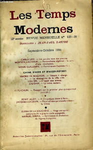 LES TEMPS MODERNES N° 127-128 - CARLO LEVI. — Les paroles sont des pierres.MOSTEFA LACHERAF. — Nationalisme algérien : le sens d’une révolution.HENRI GUILLEMIN. — Ferrières-en-Tapinois (fin)CHINE D’HIER ET D’AUJOURD’HUISIMONE DE BEAUVOIR.