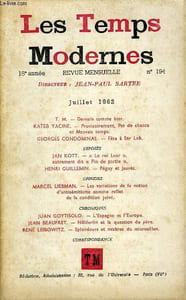 LES TEMPS MODERNES N° 194 - T. M. — Demain comme hier.KATEB YACINE. — Provisoirement, Pas de chance et Mauvais temps.GEORGES CONDOMINAS. - Fête à Sar Luk.EXPOSÉSJAN KOTT. — « Le roi Lear », autrement dit « Fin de partie ». HENRI GUILLEMIN.