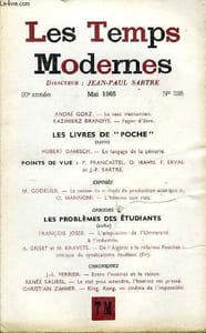 LES TEMPS MODERNES N° 228 - ANDRÉ GORZ. — Le test vietnamienKAZIMIERZ BRANDYS. — Façon d’être.LES LIVRES DE “ POCHE ”(suite)HUBERT DAMISCH. — Le langage de la pénuriePOINTS DE VUE : P. FRANCASTEL, O. HAHN, F. ERVAL et J.-P. SARTRE