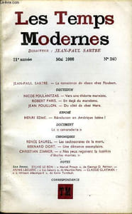 LES TEMPS MODERNES N° 240 - JEAN-PAUL SARTRE. — La conscience de classe chez FlaubertDISCUSSIONNICOS POULANTZAS. — Vers une théorie marxisteROBERT PARIS. — En deçà du marxisme..JEAN POUILLON. — Du côté de chez MarxEXPOSÉHENRI EDME