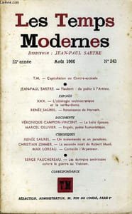 LES TEMPS MODERNES N° 243 - T.M. — Capitulation ou Contre-escaladeJEAN-PAUL SARTRE. — Flaubert : du poète à l'Artiste..EXPOSÉSXXX. — L’Idéologie technocratique et le teilhardisme..RENÉE SAUREL. — Renaissance de HorvathDOCUMENTS