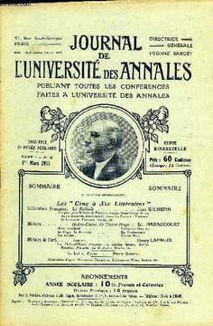 JOURNAL DE L'UNIVERSITE DES ANNALES 5e ANNEE SCOLAIRE N°6 - Les “ Cinq à Six Littéraires ”Littérature Française. La Ballade. Jean RICHEPINLes plus ...