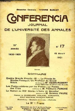 CONFERENCIA 15e ANNEE N°17 - Quatre Grands Procès : III. — Le Procès de Nicolas Foucquet. Un Profiteur du Grand SiècleConférencedeMeHENRI-ROBERTancien ...