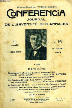 CONFERENCIA 17e ANNEE N°14 - Shakespeare chez les Latins : Pourquoi j’aimonté «Jules César» conférence de M. ANTOINEScène de «Jules César» de ...