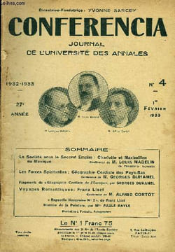 CONFERENCIA 27e ANNEE N°4 - La Société sous le Second Empire : Charlotte et Maximilien au MexiqueConférencedeM.LOUISMADELINde TAcadémie françaiseLes ...