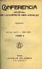 CONFERENCIA JOURNAL DE L'UNIVERSITE DES ANNALES - SERIE DE 3 VOLUMES DE 1922 A 1925. COLLECTIF