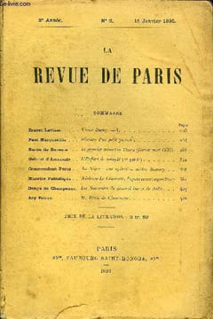 REVUE DE PARIS 2e ANNEE N°2 - Ernest Lavisse. .... Victor Duruy. — I.Paul Margueritte . . . Histoire d’un petit garçon Baron de Barante . . . Le ...