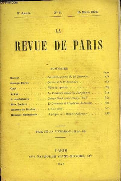 REVUE DE PARIS 3e ANNEE N°6 - Barras.George Duruy .Gyp • •S. Rocheblave.Max Leclerc . Charles de Bordeu . Georges RodenbachLes Préliminaires du 18 ...