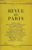 REVUE DE PARIS 56e ANNEE - COLETTE : Vacances Maxime du CAMP : L'Impératrice Eugénie (Souvenirs) Marc CHADOURNE : Gladys (Fin)Jean DELAY : La Narco- ...