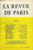 REVUE DE PARIS 65e ANNEE N°5 - ROBERT D’HARCOURT. Les deux Allemagnes MAURICE DRUON. Itinéraire sicilien P. VALLERY-RADOT. Pasteur et les ...