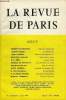 REVUE DE PARIS 65e ANNEE N&deg;8 - ROBERT D’HARCOURT...Opinions Allemandes JOSEPH KESSEL. En Afghanistan JEAN CASSOU. Questions r&eacute;trospectives (1)&Eacute;DOUARD ...