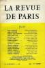 REVUE DE PARIS 67e ANNEE N°6 - PAUL REYNAUD . Le Malaise constitutionnel JEAN DUTOURD ..Qui fut Pétrone? ROBERT DELAVIGNETTE L’Avenir de la Communauté ...