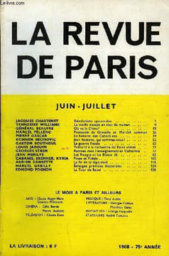 REVUE DE PARIS 75e ANNEE N°6-7 - JACQUES CHASTENET Révolutions spontanées TENNESSEE WILLIAMS La vieille maison en stuc de maman. GÉNÉRAL BEAUFRE Où va ...