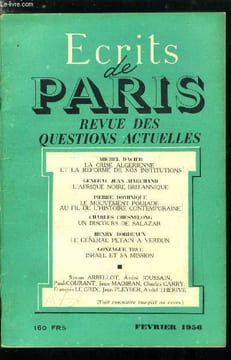 ECRITS DE PARIS - REVUE DES QUESTIONS ACTUELLES N° 135 - La crise algérienne et la réforme de nos institutions par Michel Dacier, L'Afrique noire ...