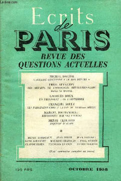 ECRITS DE PARIS - REVUE DES QUESTIONS ACTUELLES N°164 - Michel DACIER : L'Algérie commande « le bon départ ». Fred AFTALION : Les méfaits de ...